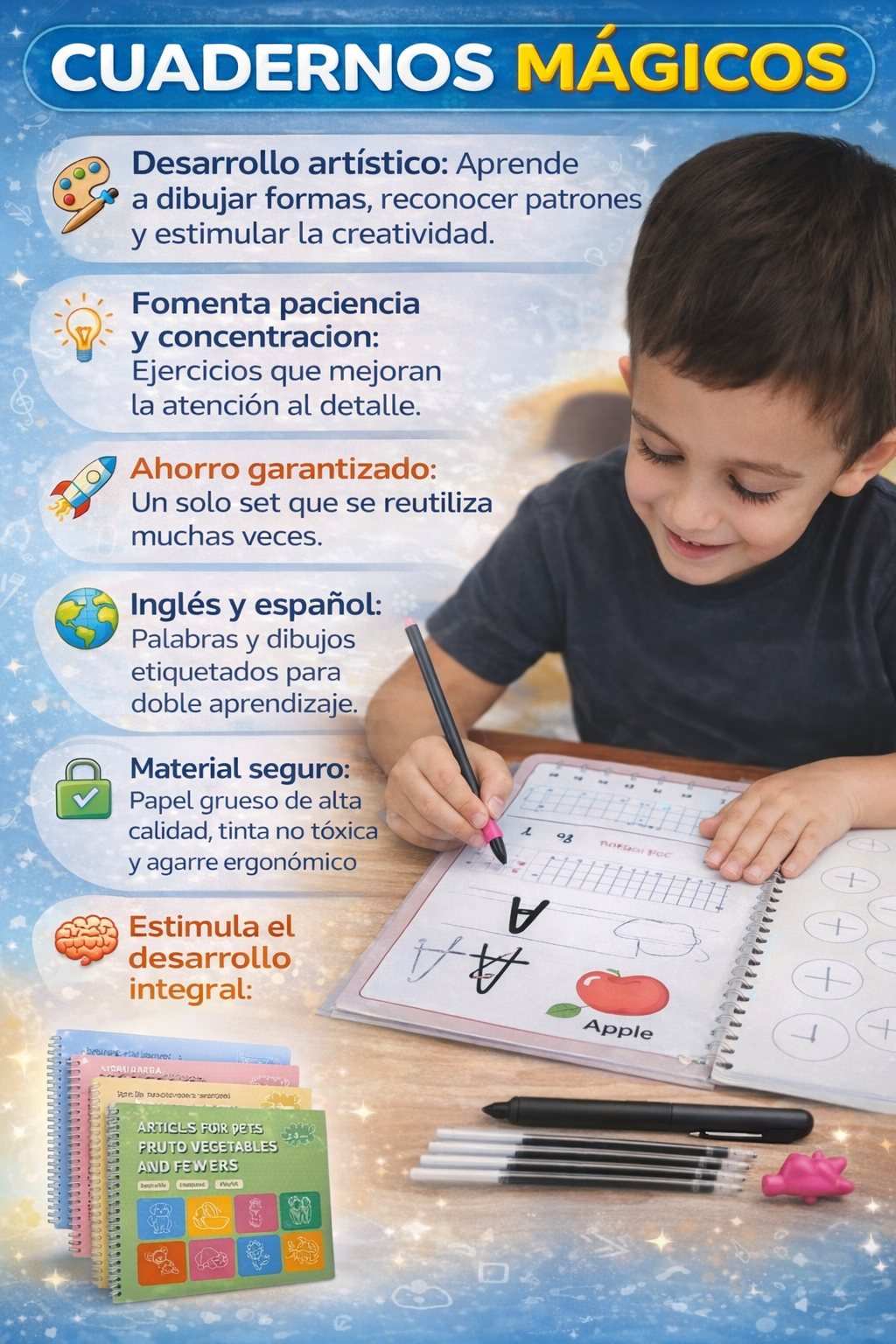 SET DE CUADERNOS MAGICOS