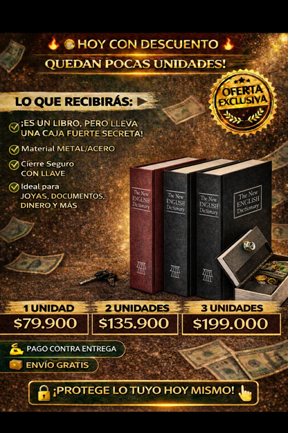 Caja  fuerte con forma de libro🔥